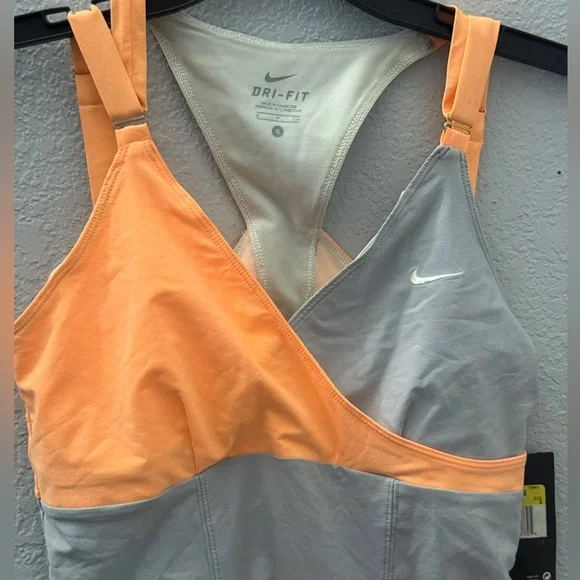 Nike Gray/Orange Maria Sharapova Tennis Dress w/ Bra Pleated Skirt NWT - Picture 8 of 11
